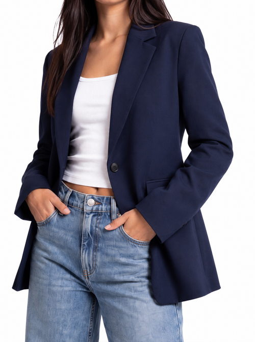 Navy Longline Blazer
