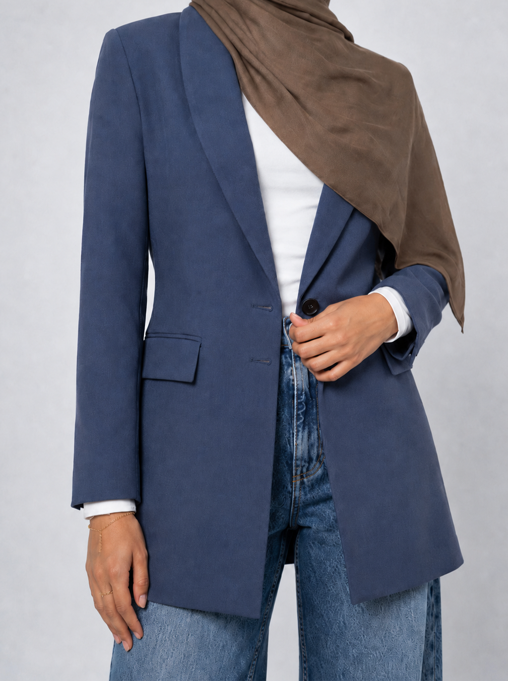 Gray Longline Blazer