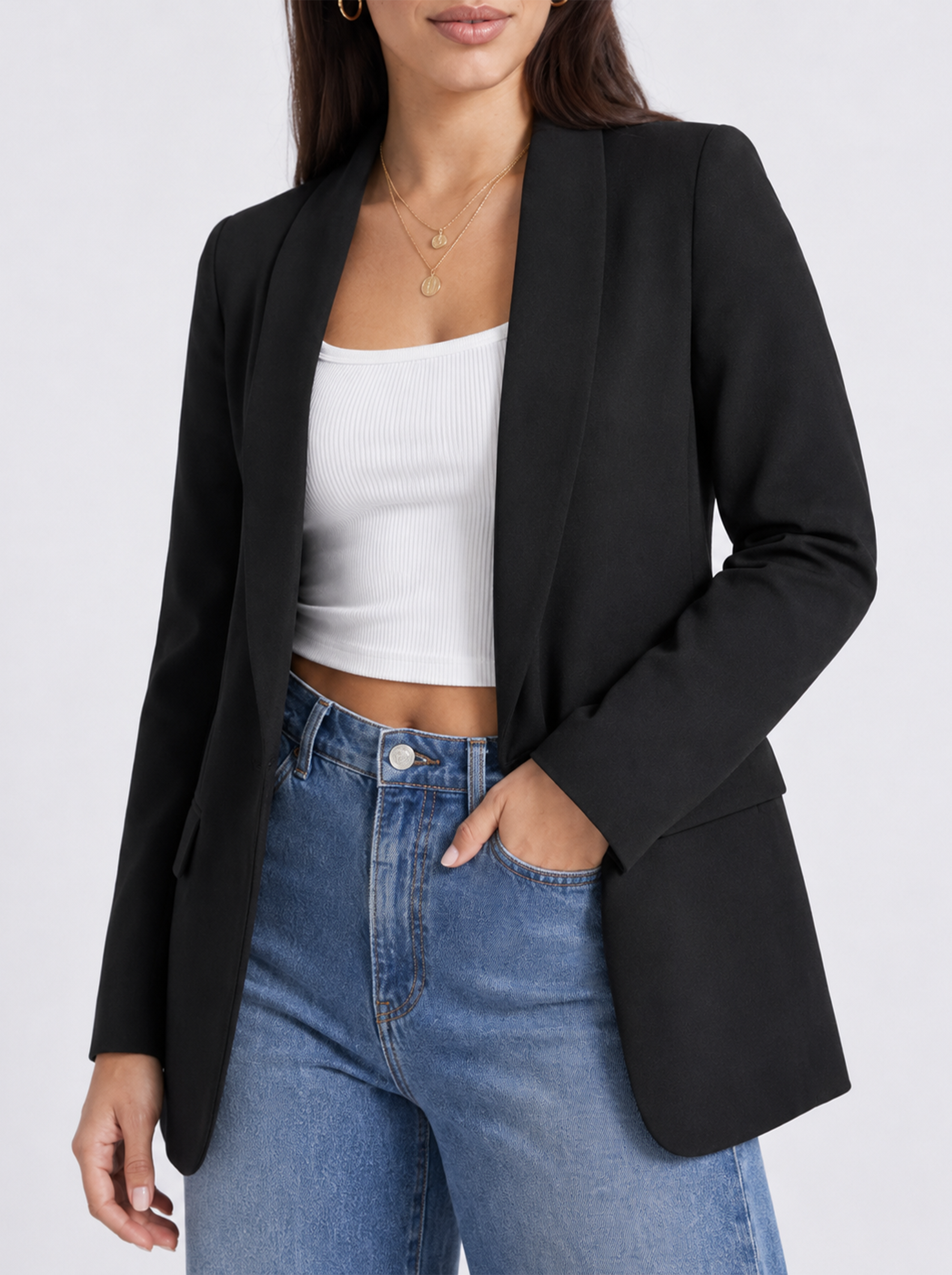 Black Longline Blazer