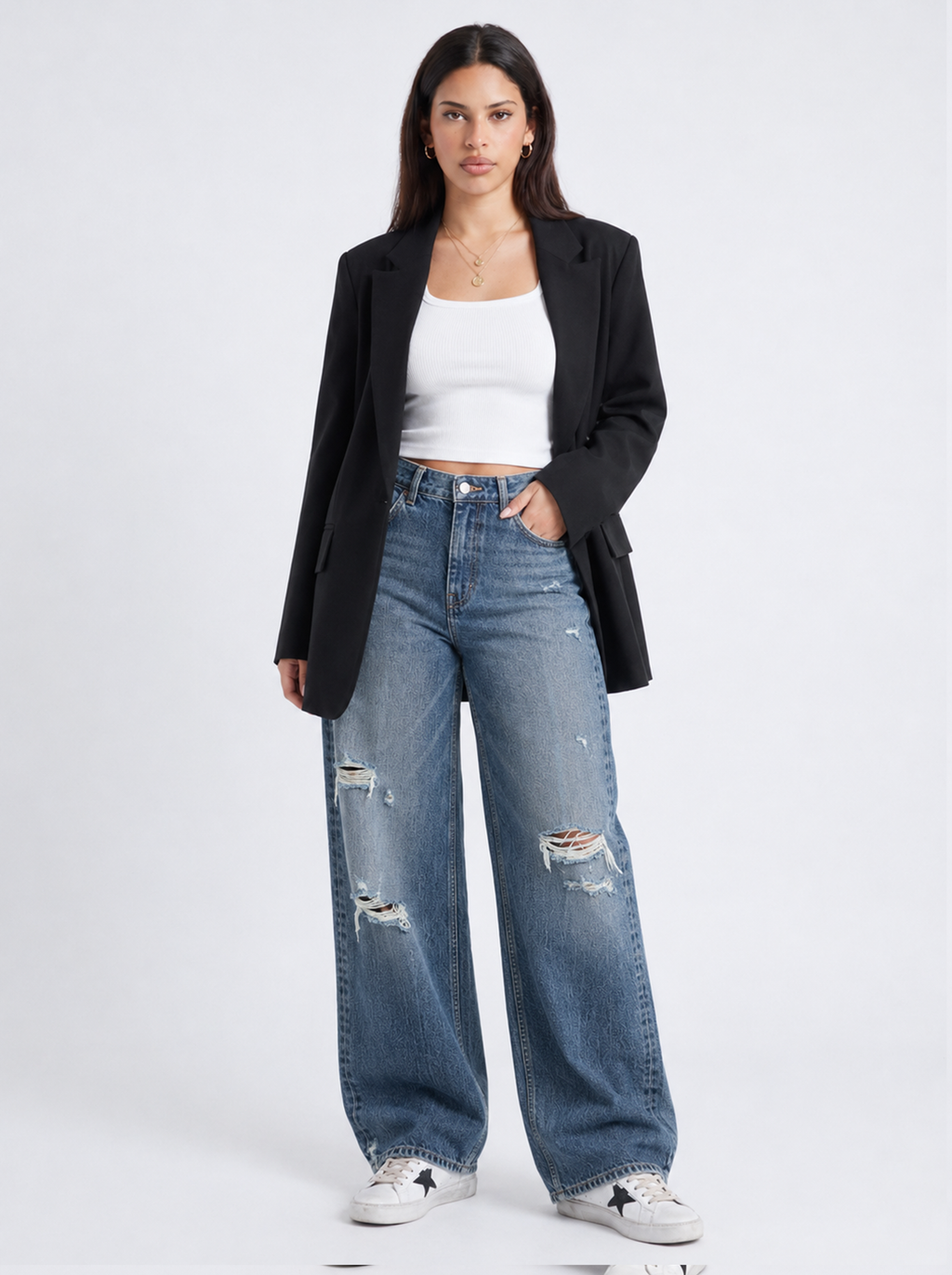 Black Longline Blazer