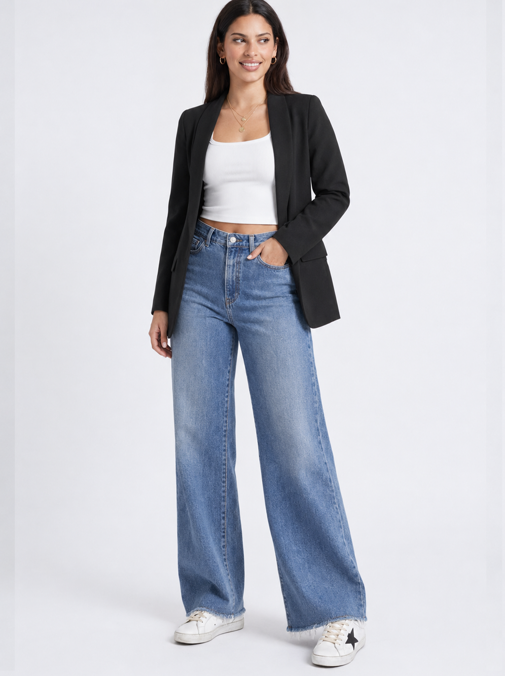 Black Longline Blazer